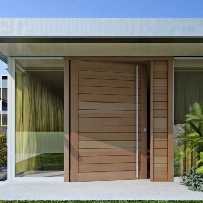 China Sinor Modern Design Solid Wood Pivot Wooden Entry Doors Exterior Main Pivot Door Entrance Fire Protection for sale