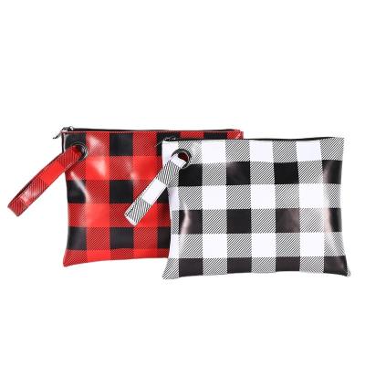 China Customized / Fashion Monogrammed Bag Fashion For Women Plaid Purse Buffalo Plaid Purse PU Ladies Grab Bags for sale