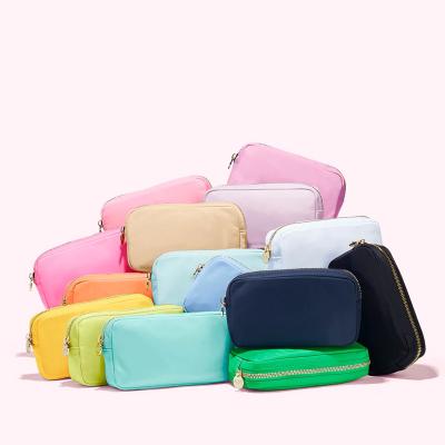 China Cheap Nylon Pouch With Custom Patches Makeup Bags Bridesmaid Proposal Gift Blank Cosmetic Pouch for sale