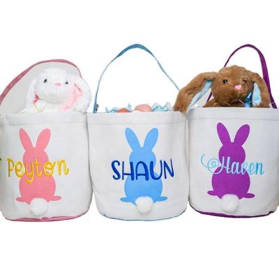 China Customized Personalized Easter Basket for Kids Custom Easter for Egg Hunt Easter Bunny Bucket for sale