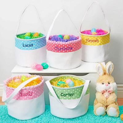 China Cheap Easter Bunny Basket Personalized Soft and Light Easter Embroidered Easter by Basket Tote Bag for sale