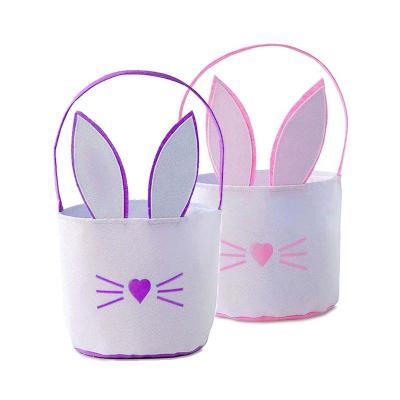 China Wholesale Fashion Easter Bunny Tote Bags Personalized Easter Felt Bunny Bucket For Kids for sale