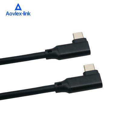 China Popular 90 Degree Elbow Type-C Cables 20V 3A 60W Fast Charging PD Type C To Type C Male To Male Cable for sale