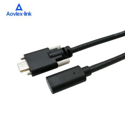 China 10Gbps Vire Speed ​​USB3.1 GEN2 Type-C Male To Female Cable USB C Male With Double Screw for sale