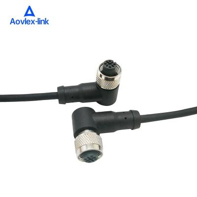 China M12 Underground Rectangle Connector TPU Molded 4pin A-coded Female To Open Cable Free End for sale