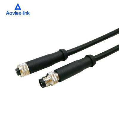 China M8 male 4 pin ip68 sensor cable 4 circular automotive waterproof m8 connector male to female molding cable for sale