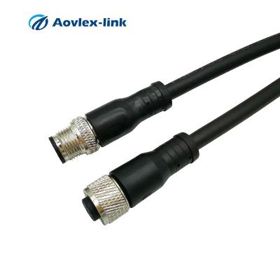 China M12 Ethernet M12 Connector 8 Pole IP67 IP68 Circular A Coded Male Female Ethernet Waterproof Industrial Cable Assembly for sale