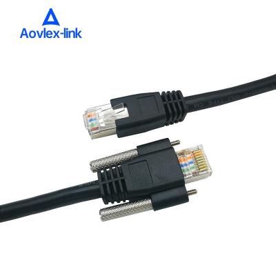 China Computer vision GigE high speed camera Ethernet cable cat6A industrial network S/FTP RJ45 8P with lock screw GigE cable for sale