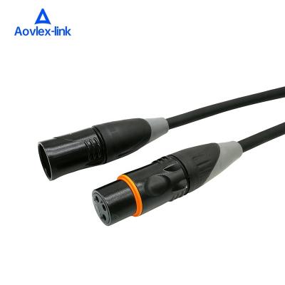 China Waterproof Microphone XLR 3 Pin Male Connector to Female DMX 512 Cable for sale