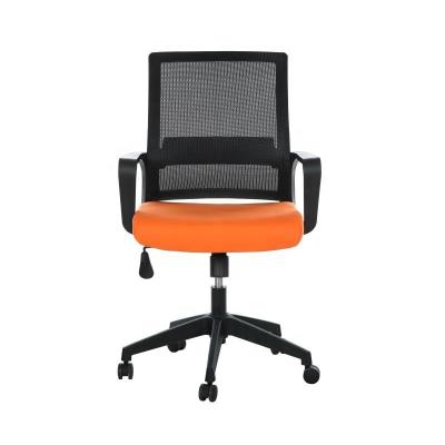 China Adjustable (height) Best Price Free Sample Comfortable Staff Chairs Nylon Base Mesh Fabric Revolving Chairs For Office for sale