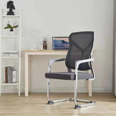 China Other New Cheap Office Furniture Bow-shaped Iron Legs Black Leather Office Chair for sale