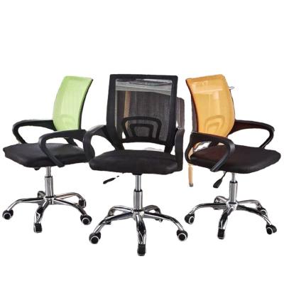 China Adjustable (height) High Quality Office Furniture Mid-back colorful Mesh Swivel Staff Ergonomic Chair With Arms for sale