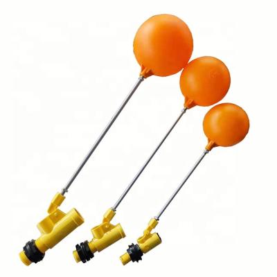 China General Plastic Water Tank Level Regulator Float Float Ball Valve With Orange Plastic Ball for sale