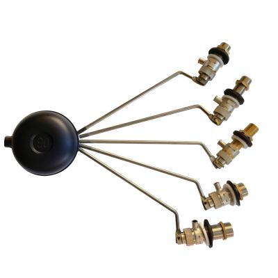 China 3/8 Inch Water Tank Male Thread Float Copper Brass Ball Valve 1/2 Inch With Black Plastic Ball for sale