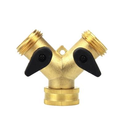 China General Garden Hose Sets Brass Two Way Y Type Divider Greenhouses Water Cut Ball Valve for sale