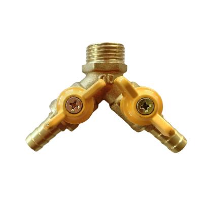 China Male Thread General Brass Gas Valve Double Fork for sale