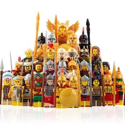 China Roman Viking Warrior Spartacus Soldier Crusader Toy Medieval Castle Knight Legoing's Military Brick Building Block Toys for sale