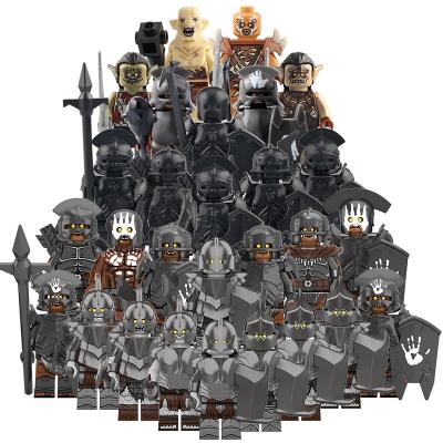 China HOT Medieval Building Toy KT1056 KT1033 Knights Lord Of The Rings Warrior Orc Armor Weapon Mini Action Figures Set Models Building Block Toys for sale