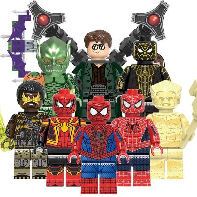 China Building Toy X0328 No Fix Electro Mini Action Figures Doctor Octopus Green Goblin Sandman Spiderman Set Model Building Blocks Kids Toys for sale