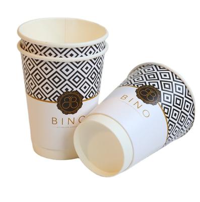 China Custom Made Disposable Logo White Blank Paper Cup Disposable Coffee Cups With Lids for sale