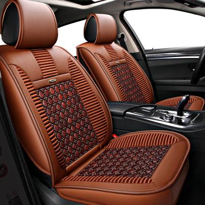 China Factory Price Pearwood Comfortable Luxury Leather Car Cushion Seat Cover-Orange for sale