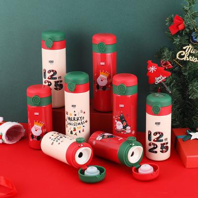 China Viable Christmas Bouncing Creative Cute Children's Thermos Cup Student Vacuum Cup Red Online TikTok Stainless Steel Mugs 304 for sale