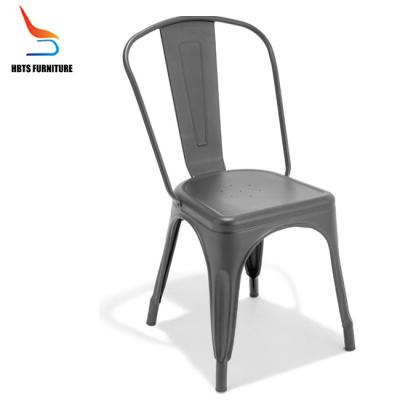 China Cafe Side Chair Steel Industrial Metal Vintage Industrial Dining Indoor And Outdoor Stackable Restaurant Furniture for sale