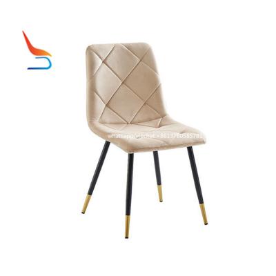 China Modern Cheap VELVET+METAL Velvet Dining Restaurant Chairs Kitchen OEM Yellow White for sale