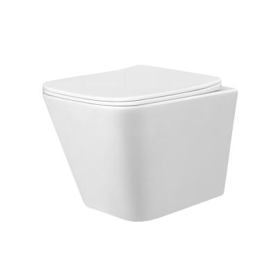 China Economical Modern High Quality WC Europe Washdown Square Cistern Medyag CE Concealed Rimless Ceramic Wall-Hung Toilet for sale