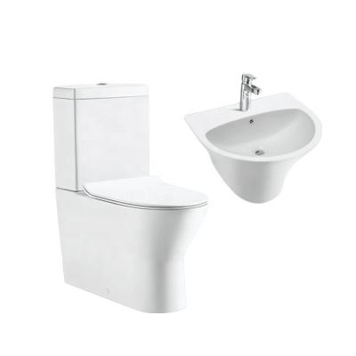 China European Sanitary Ware Series Combination Bathroom Double-Flow Medyag Style Two-Piece Ceramic Toilet Basin Set for sale