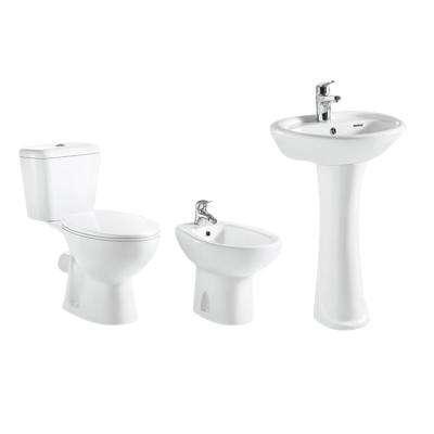 China Double-flow Medyag OEM/ODM European Ceramic Sanitary Bathroom Toilet Sets Wash Down Two Piece Toilet Basin Bidet for sale