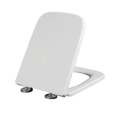 China Slow-end Toilet Seats Medyag Square UF Toilet Seat Soft Easy Clean White Quick Release Narrow Toilet Lid Cover for sale