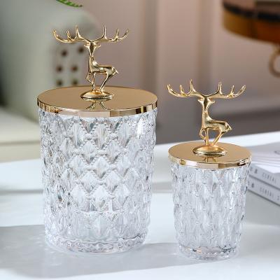 China Viable Small Abstract Deer Sculpture Accessories Storage Jar For Home Decorative Table Top Centerpieces for sale