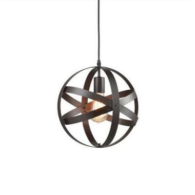 China Handmade Modern Chandelier Craft Metal Pendant Light Modern Black Material Art Design Caged Shape Ball for sale