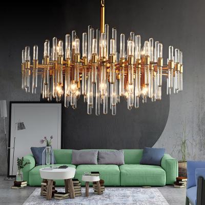 China Modern Nordic Simple Light Color Chandelier Style Crystal Glass God Home Decorative Hanging Lightings Pendant Lamp for sale