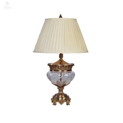 China European Style Vintage Classic Glass Globe Solid BrassTable Lamp Bedroom for sale