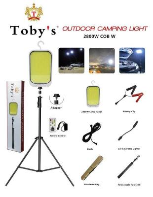 China LANDSCAPE glamping light outdoor at the beach and desert Toby's manufacture LED fishing light 12V to 110W 220V for sale