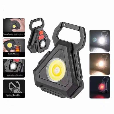 China Camping Mini Portable COB 3 Modes Bright Usb Led Rechargeable Torch Work Light bracket Flashlight Camping Keychain Light for sale