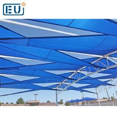 China Rectangular HDPE Triangle Sun Shade Cloth Sail Installation With Post Waist Kit Hardware Brackets for sale