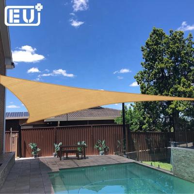 China Outdoor Portable Waterproof HDPE Durable Canvas Triangle Sun Shade Sails Awning Tent Cover For Patio Backyard Garden Deck Pool Parking Lot for sale