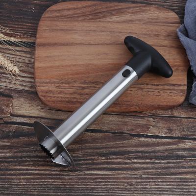 China Viable Non-slip Kitchen Tool Handles Manual Stainless Steel Fruit Pineapple Peeler Hollow Puncher Slicer Cutter for sale