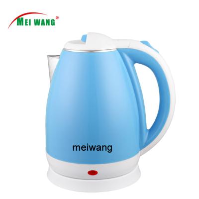 China Base Meiwang Factory Price Electric Kettle Double Layer 360 Degree Rotation Auto Cut Dry Boil Protection 1500W 1.8L 2.0L for sale