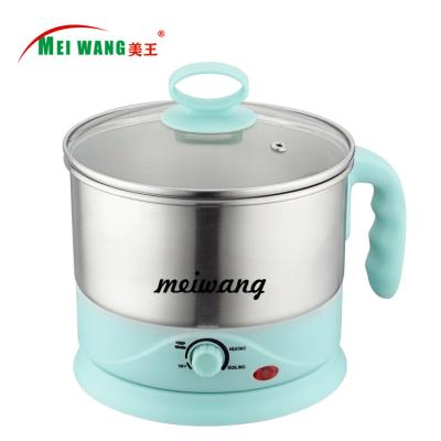 China Base 360 ​​Degree Rotating Meiwang Factory Manufacture Quickly Boils 1.2L 650W Multi Function Kettle Electric Cooker Pot With Egg Basket Steamer for sale