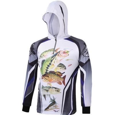 China High Performance Antibacterial Custom Sublimation Printed Sun Protection Hooded Quick Dry Fishing Shirts for sale