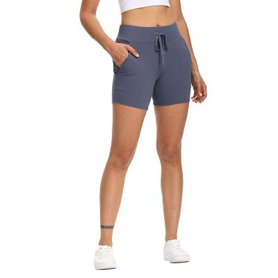 China 2021 Breathable Yoga Shorts Fitness Training Workout Casual Women Gym Fitness Running Short Sports Shorts With Pockets for sale