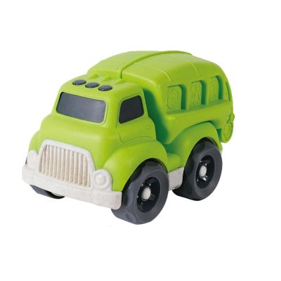 China Cute BPA Free Wheat Straw Plastic Kids Garbage Truck Toy Vehicle 18*11*12.5cm for sale