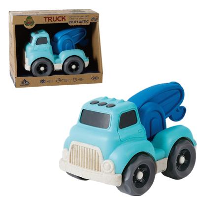 China Cute BPA Free Wheat Straw Plastic Children Construction Truck Toy Vehicle 18*11*12.5cm for sale