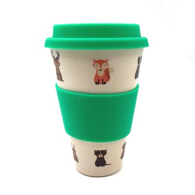 China Sustainable Biodegradable Bamboo Fiber Plastic Reusable Coffee Mug Travel Mug for sale