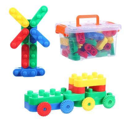 China Construction Toy BPA Free Plastic Kids Assembling Train Building Blocks Toy Set for sale