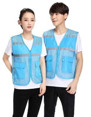 China Anti-pilling Reflective Safety Workwear Vest With Mesh Pocket Men Fishing Vest With Mesh for sale